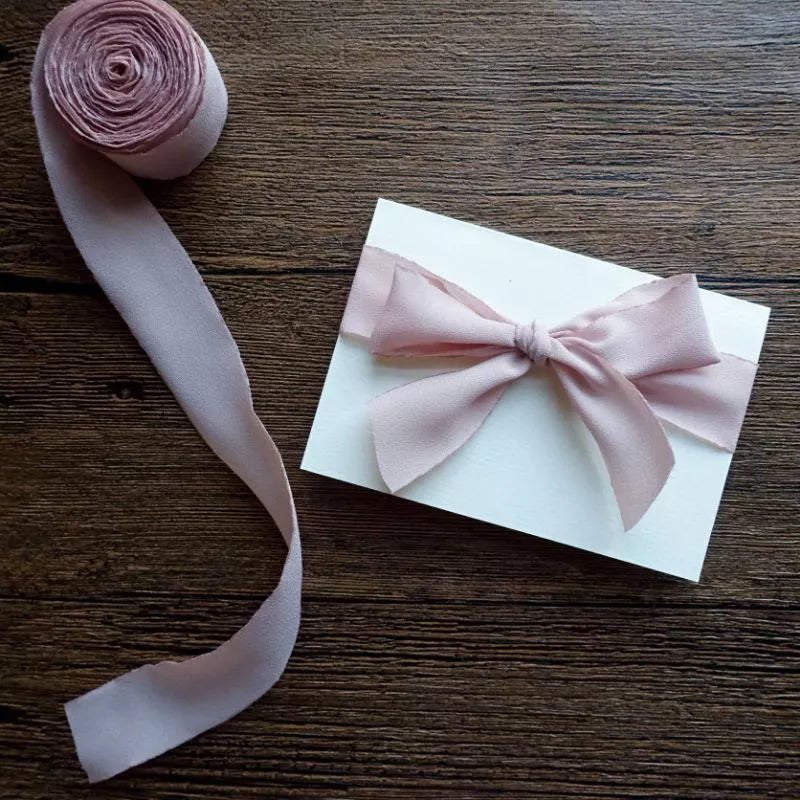 【𝐂𝐡𝐢𝐟𝐟𝐨𝐧 𝐑𝐢𝐛𝐛𝐨𝐧𝐬】2.5cm Korean thick chiffon ribbon wedding invitation ribbon floral material