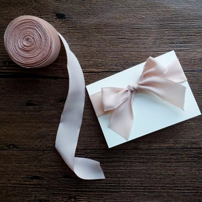 【𝐂𝐡𝐢𝐟𝐟𝐨𝐧 𝐑𝐢𝐛𝐛𝐨𝐧𝐬】2.5cm Korean thick chiffon ribbon wedding invitation ribbon floral material